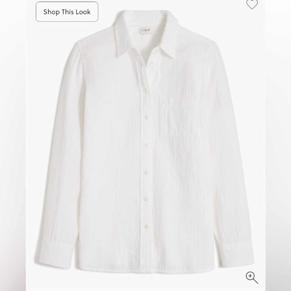 J. Crew White Classic-fit Cozy Gauze Button Down Shirt